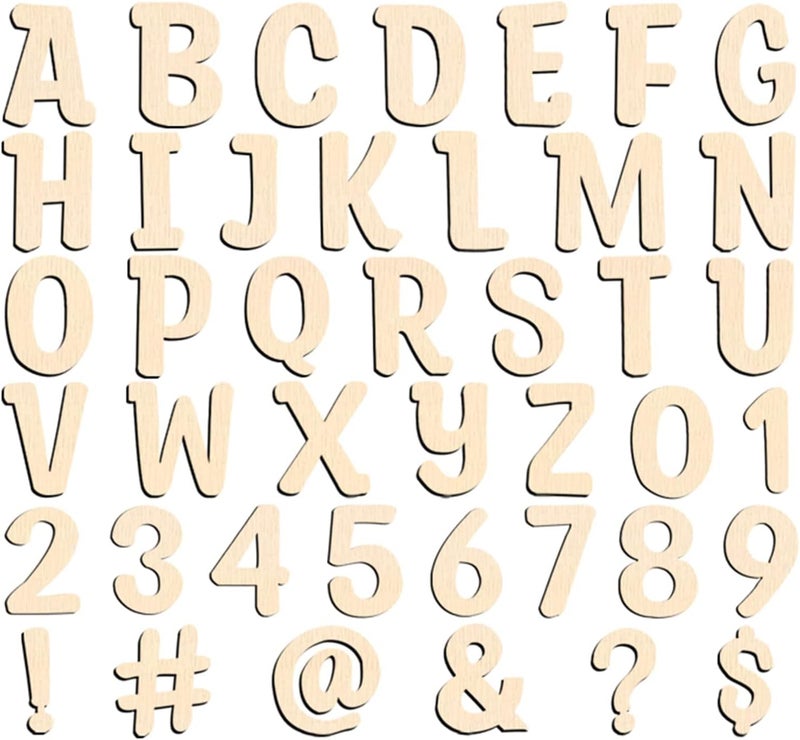 Focal20 168 Pcs Wooden Letters 1 Inch for Crafts with Storage Box Unfinished Wooden Alphabet Letters Numbers and Symbol Small Wood Letters for DIY Painting Arts Home Decorations - Image 1